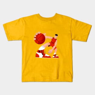 Basketball cool punk vintage sport art Kids T-Shirt